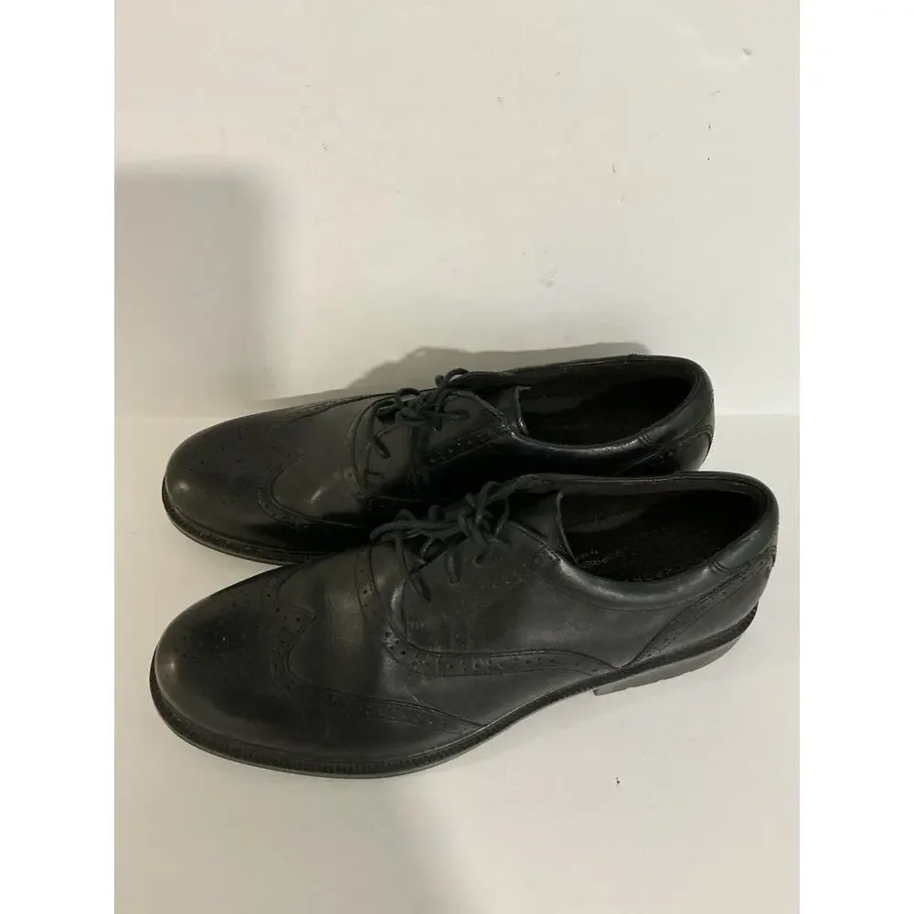 Rockport Adiprene By Adidas Mens Oxford Shoes Black Leather Wingtip Size 11